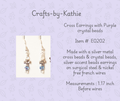 CROSS Earrings with Purple Crystal Beads