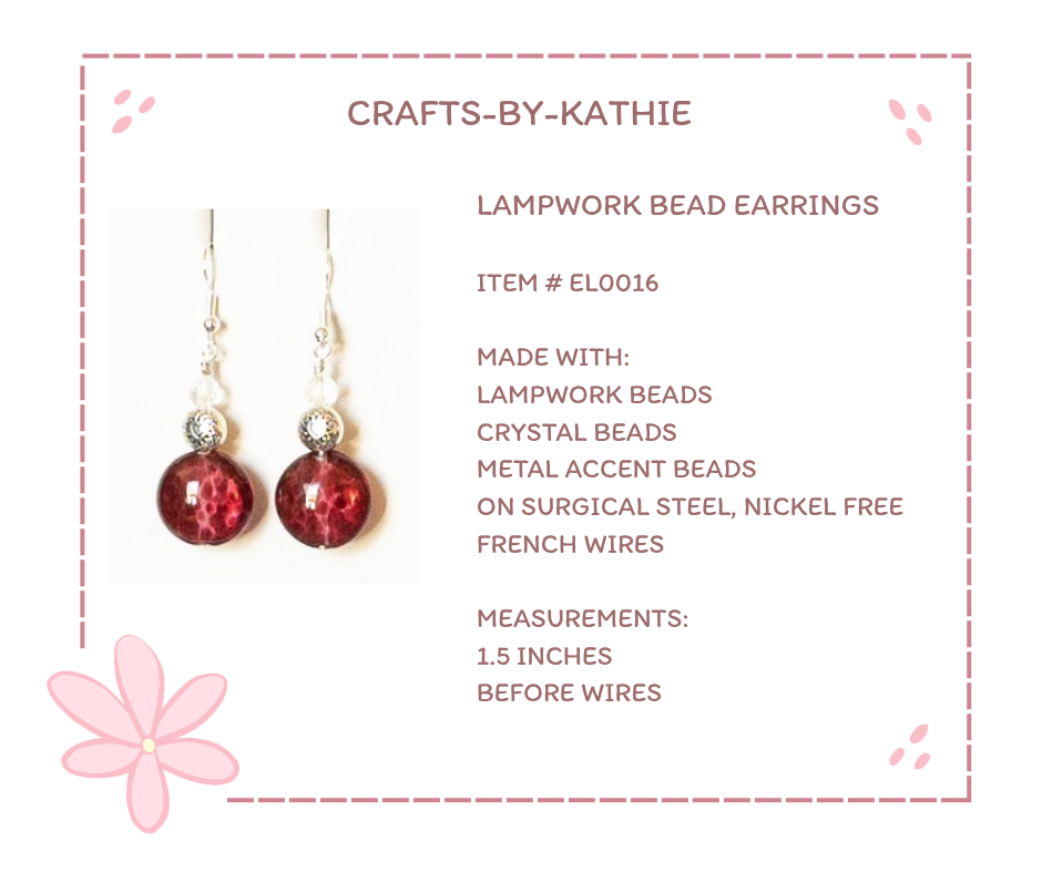 Lampwork bead Earrings