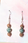 Stone Bead Dangle Earrings