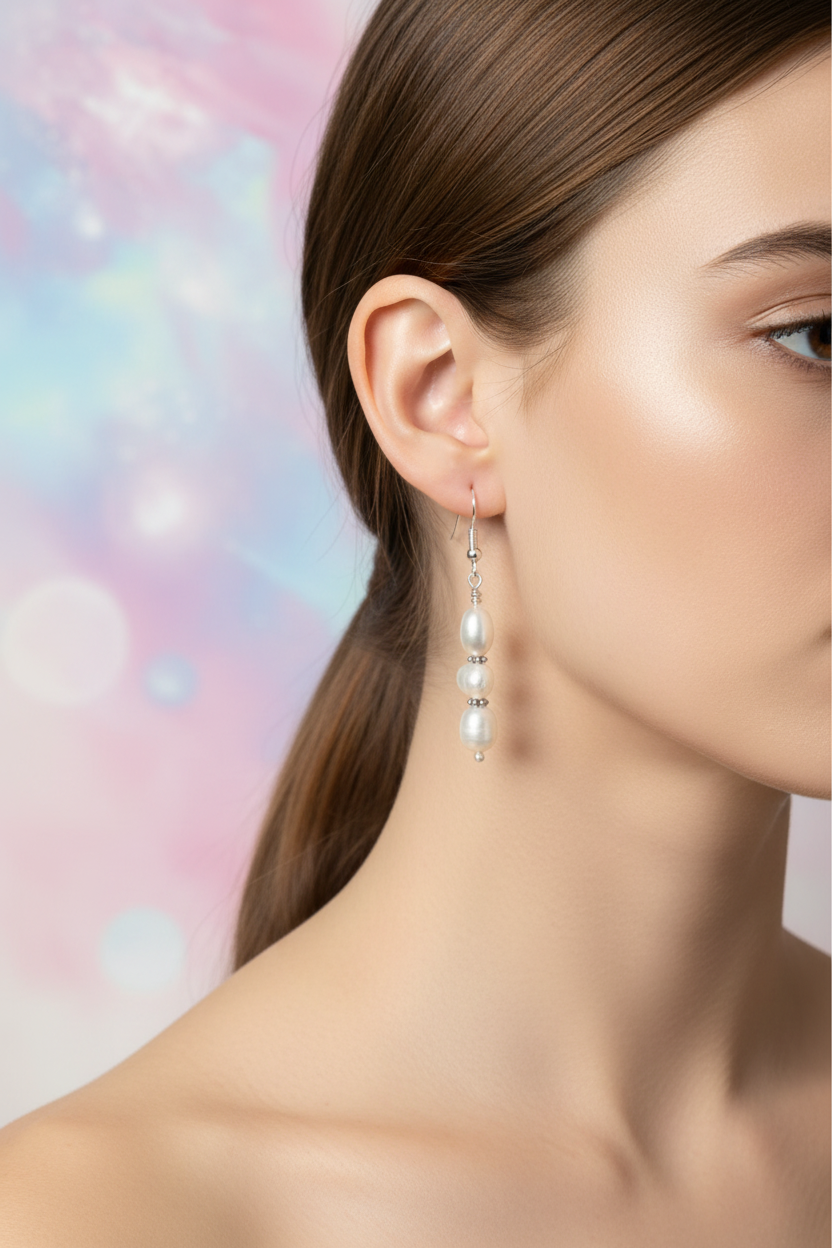 Pearl Stacked Beaded Earrings