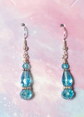 Aqua Crystal Dangle Earrings