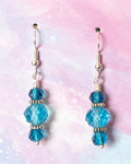 Aqua Dangle Beaded Earrings